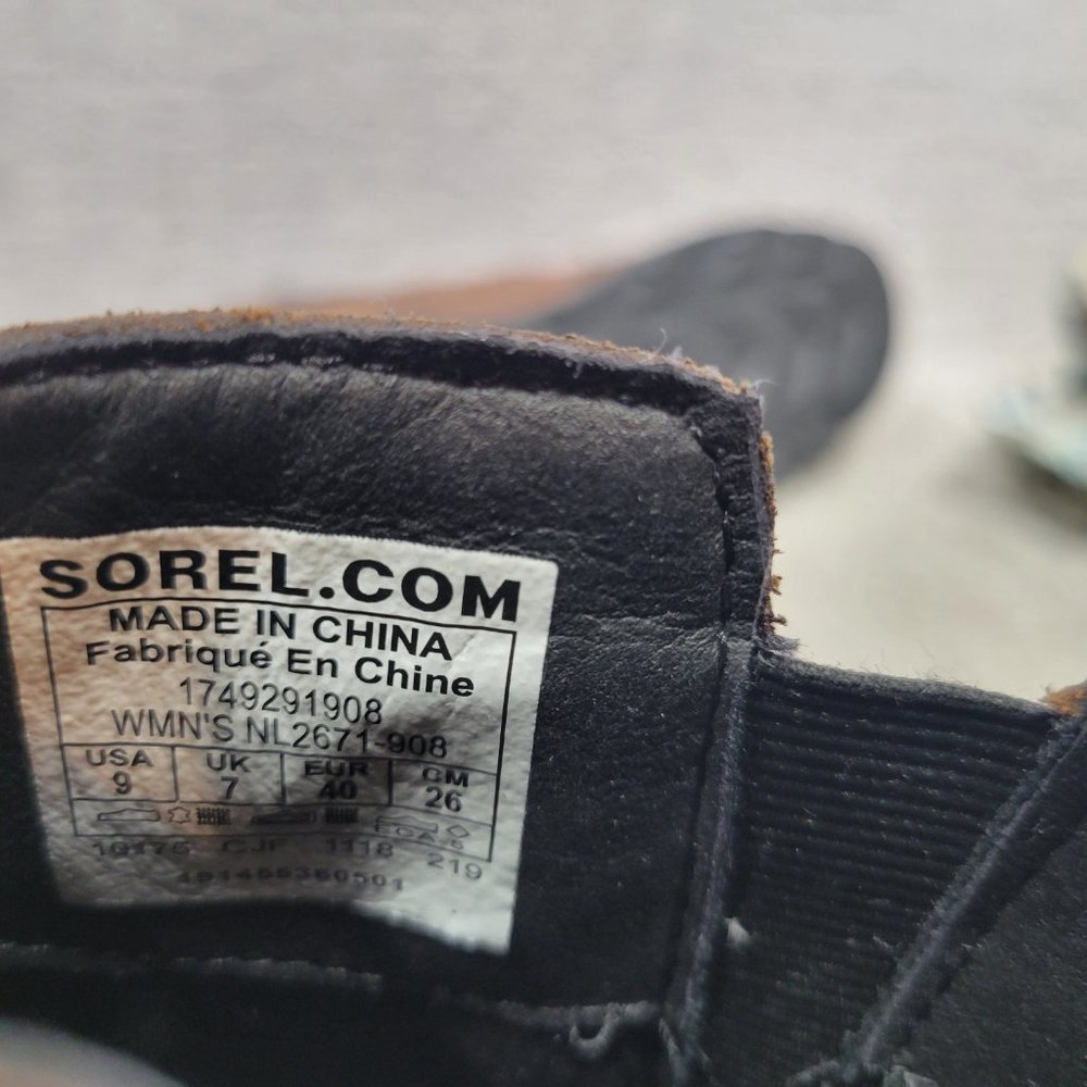 Sorel Emelie Women's Size US 9 Brown Leather Waterproof Round Toe Chelsea Boots - Picture 11 of 12